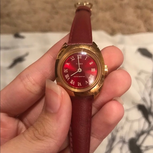 timex red watch